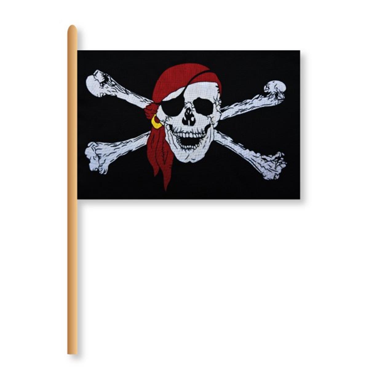 Vlag op stok Piraat 30x45 cm