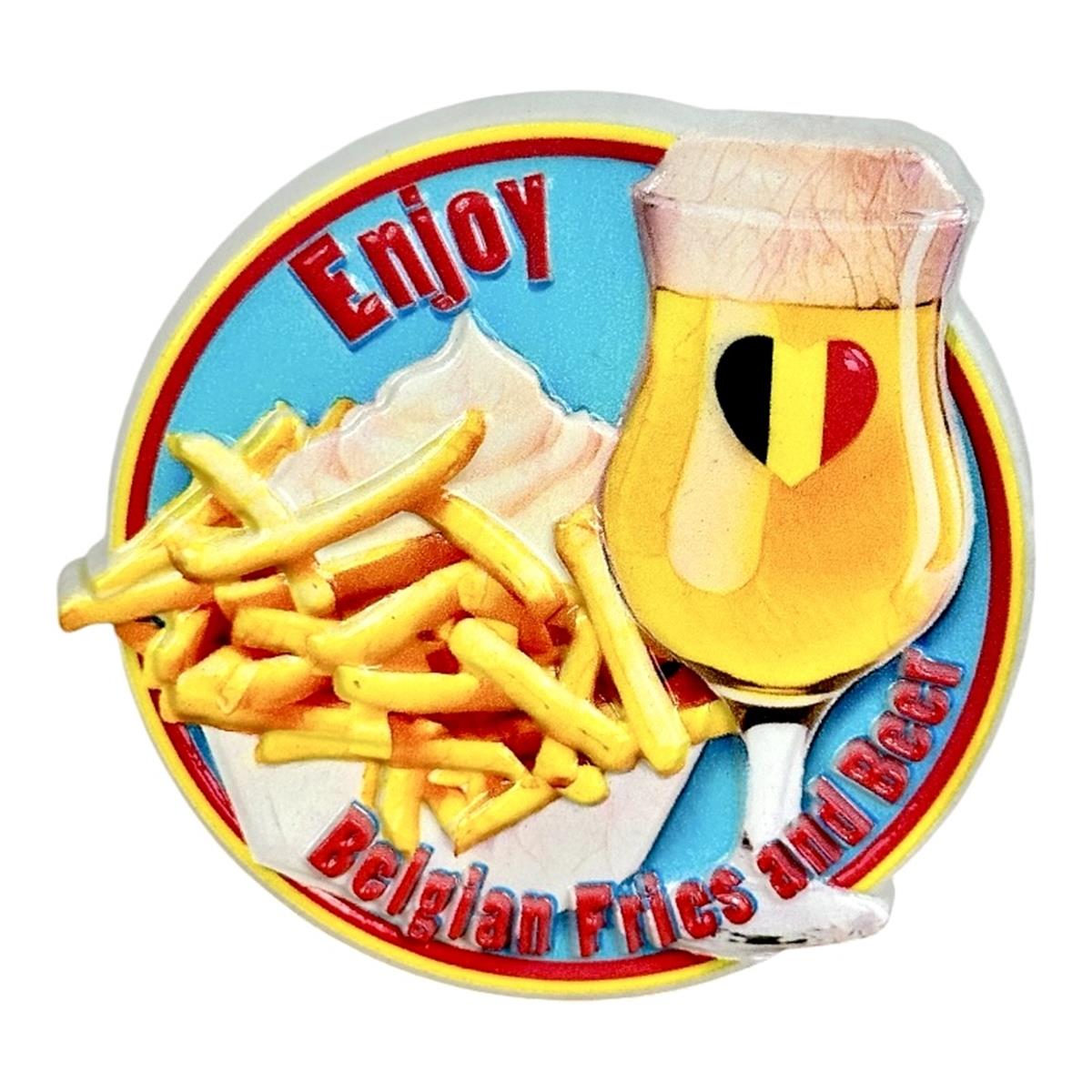 Magnet 3D Fries/Beer round