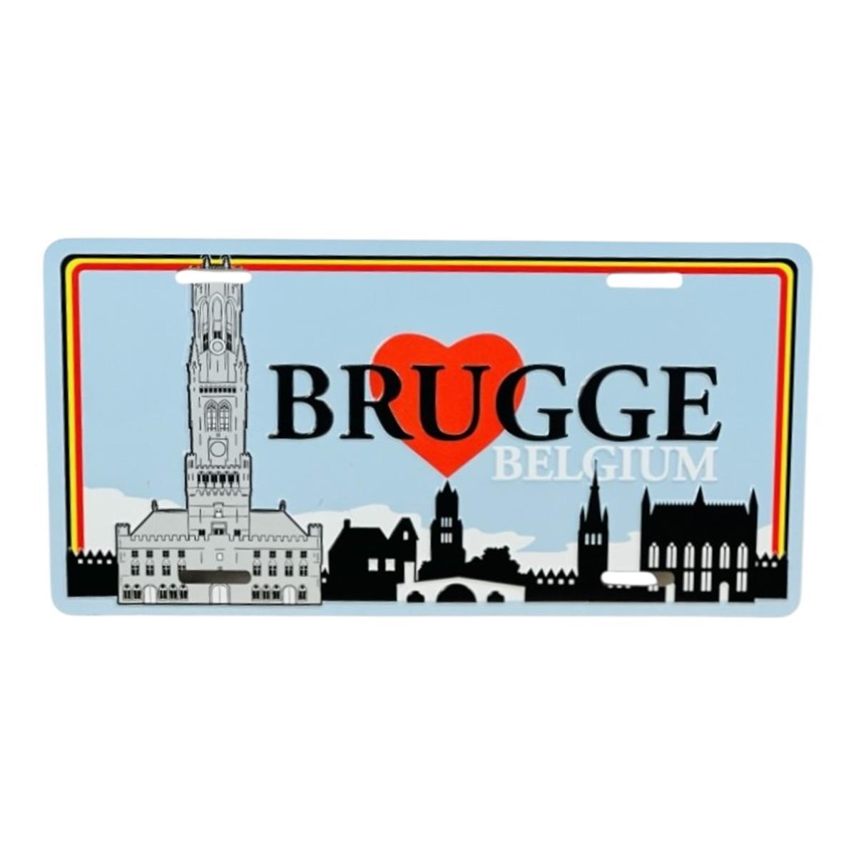 Aimant plaque Bruges bleu