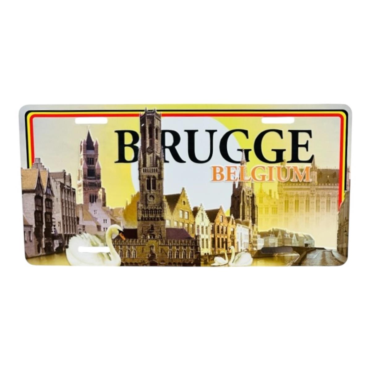 Aimant plaque Bruges soleil