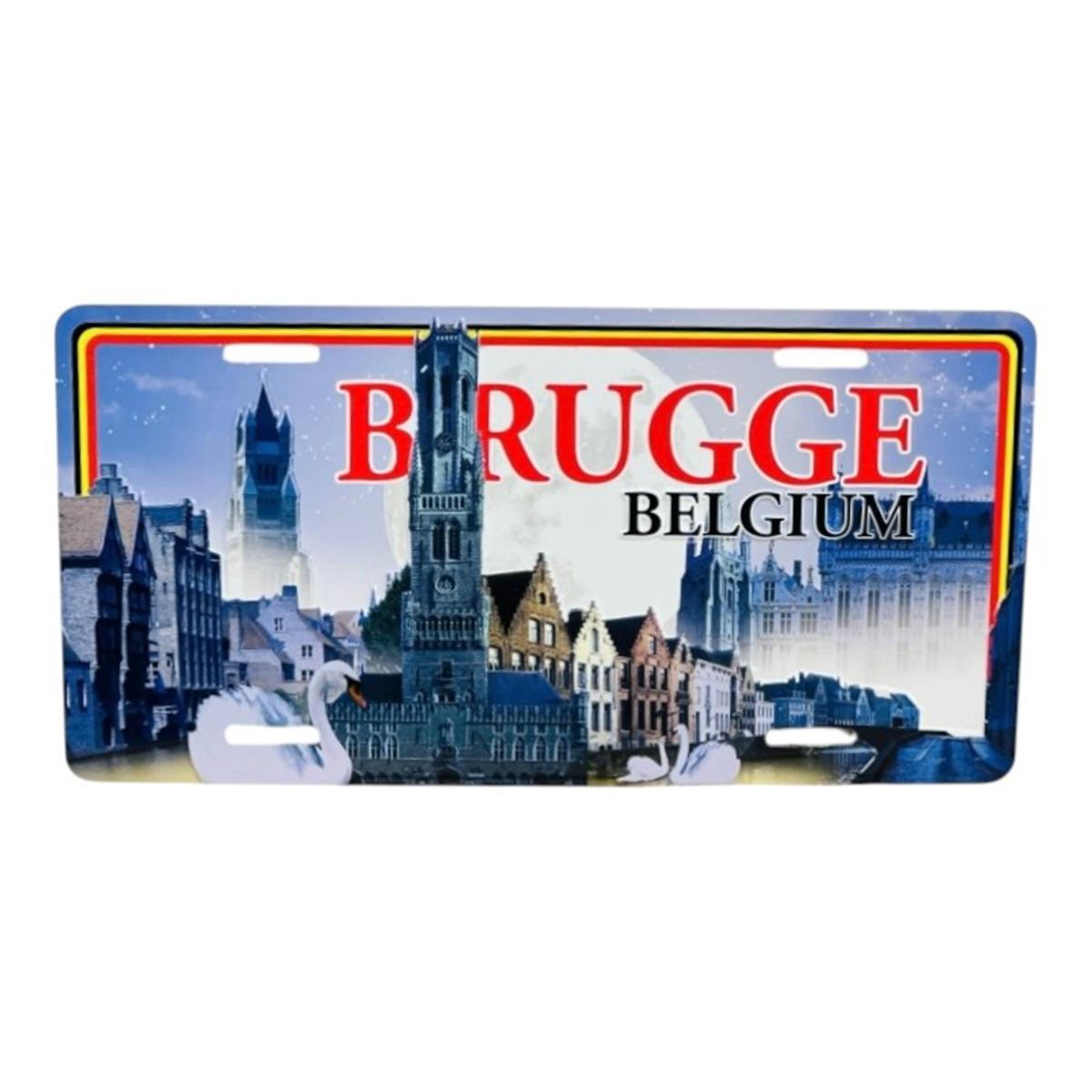 Aimant plaque Bruges nuit
