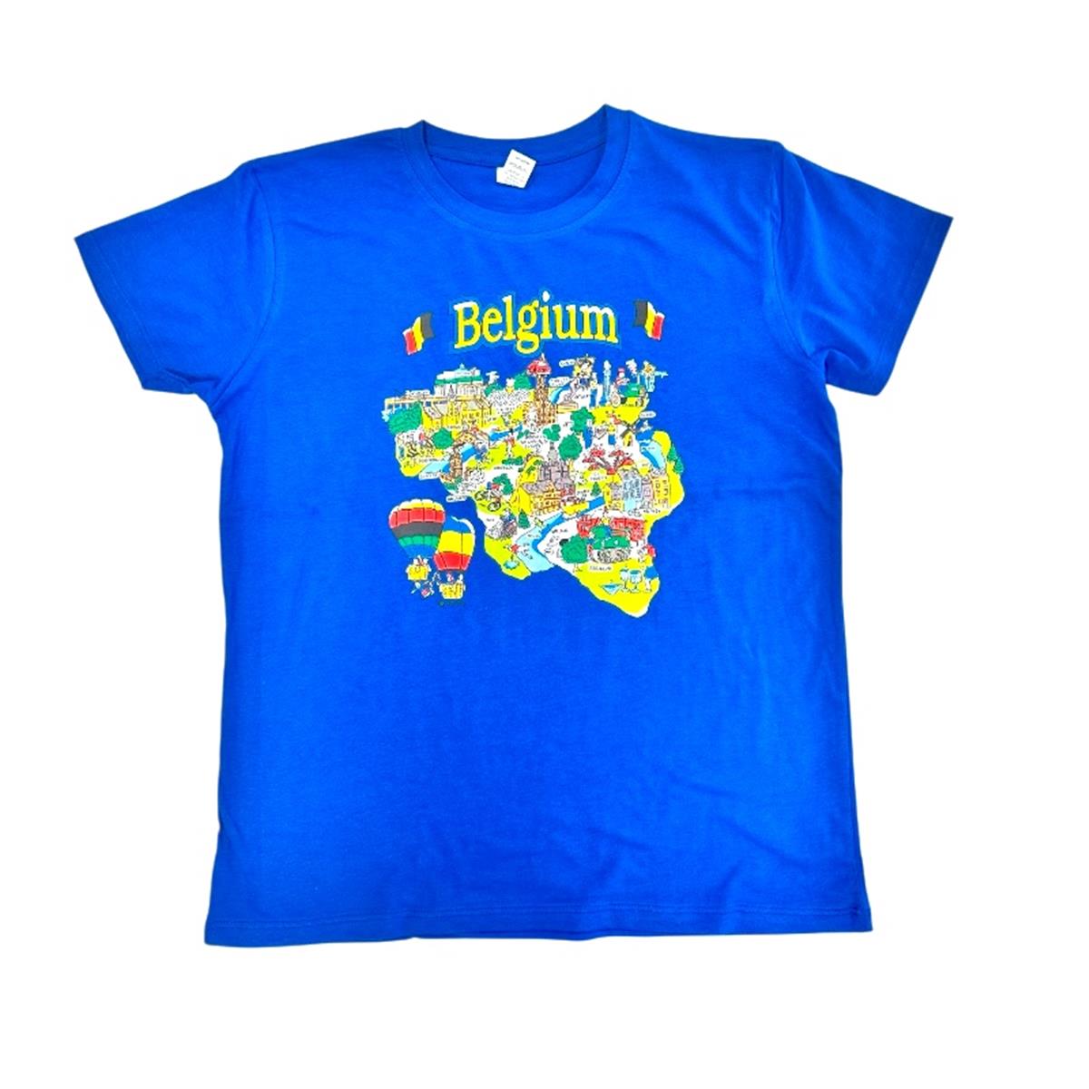 T-Sh kind België kaart blauw 11-12