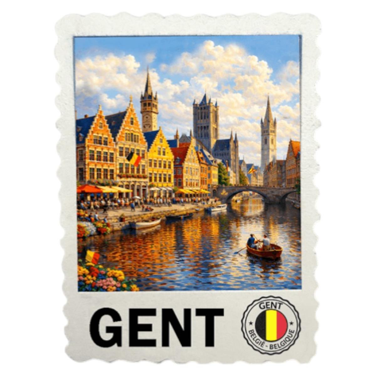 Magneet postzegel 3D Gent