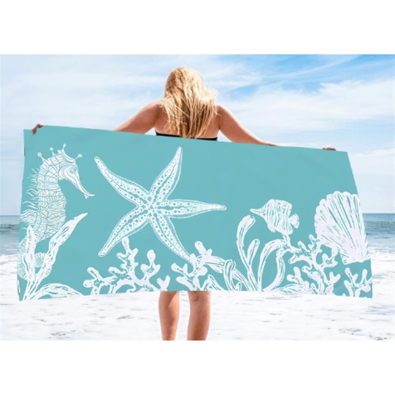 Strandlakens koraal groen 70 * 140 cm