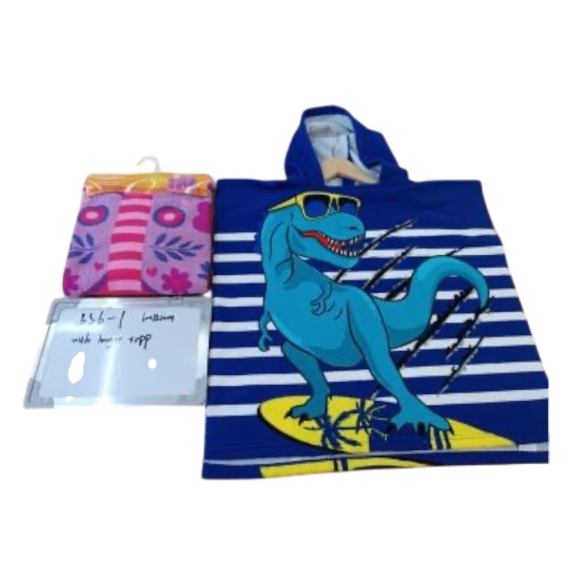 Poncho microfiber Dinosaur 60*120 cm