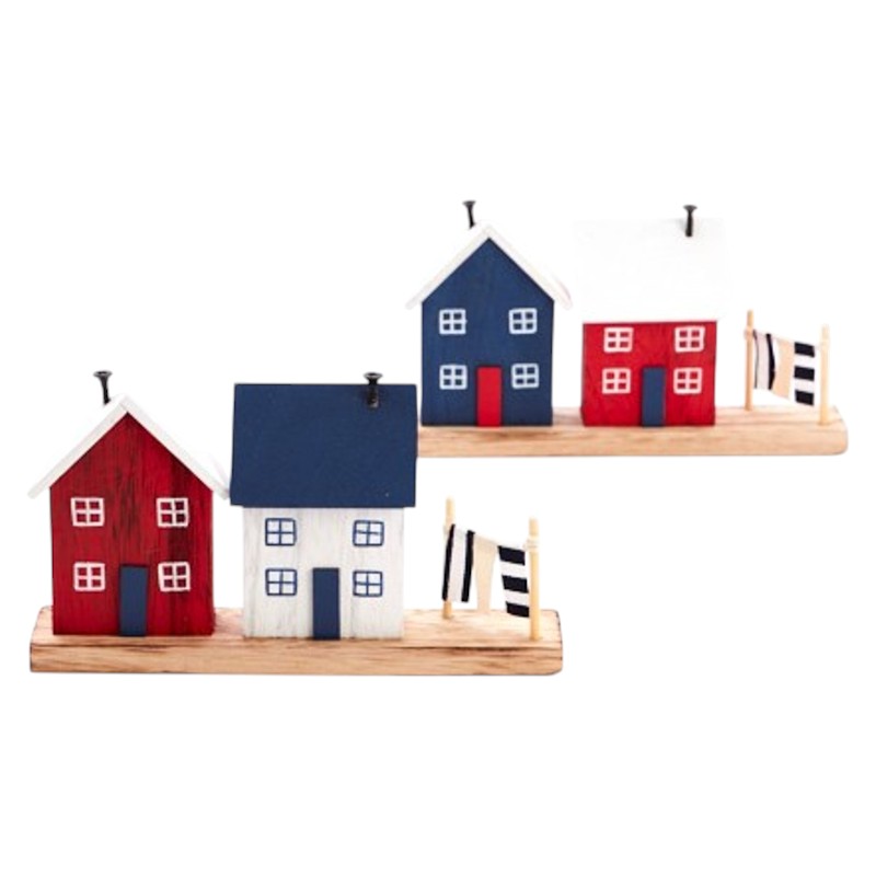 strandhuis rood/blauw/wit 2ass 20.5cm