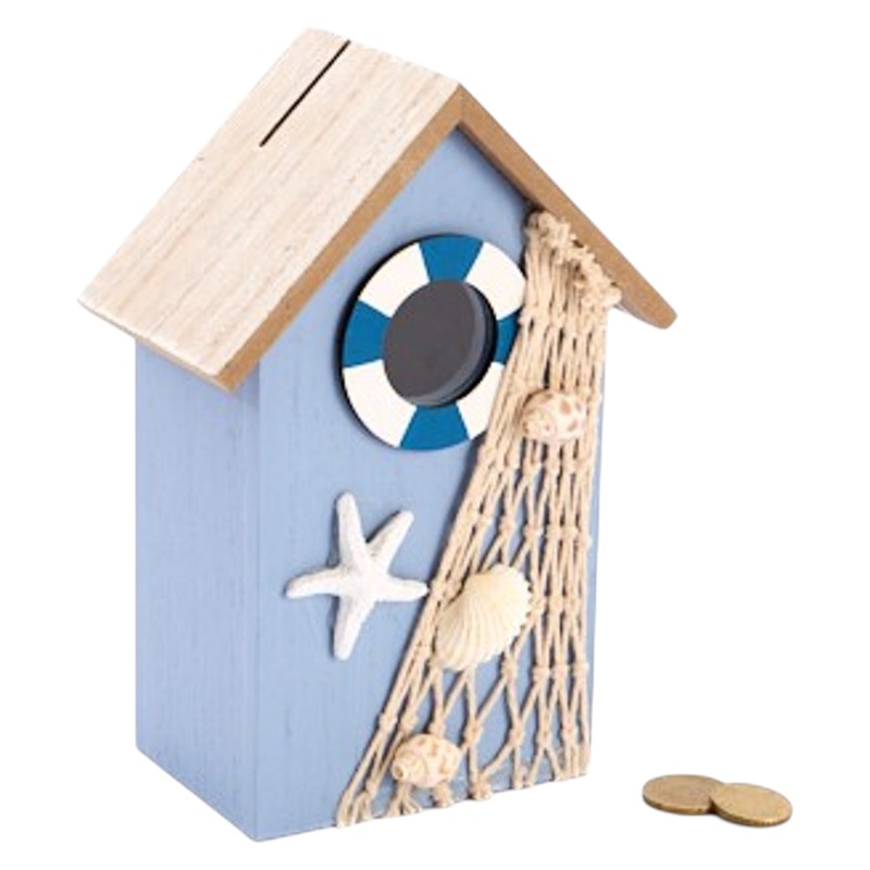 Spaarpot cabine blauw