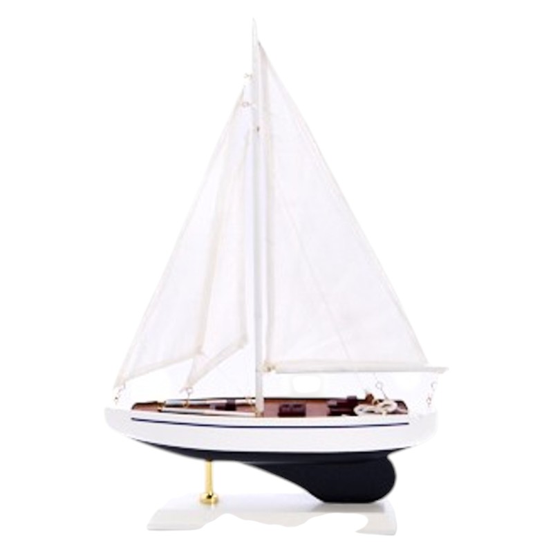 Zeilboot wit/blauw 37 cm