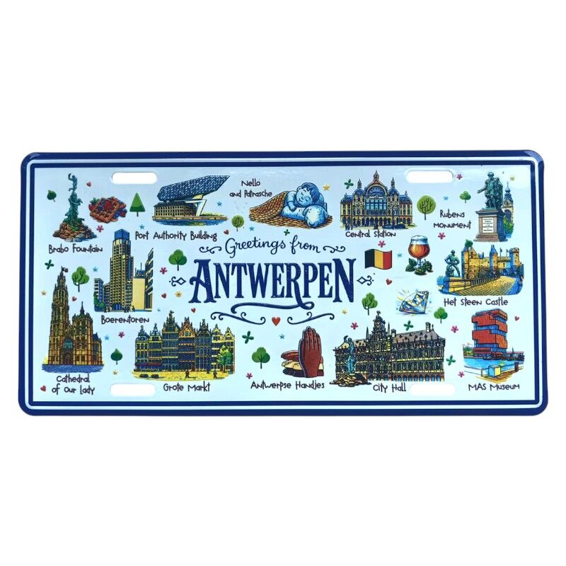 Autoplaat Antwerpen pano