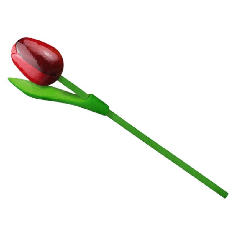 Tulipe en bois rouge/aubergine 20 cm