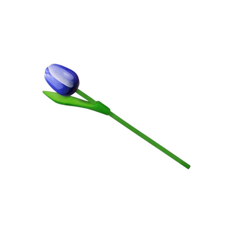 Tulp hout blauw wit 20 cm