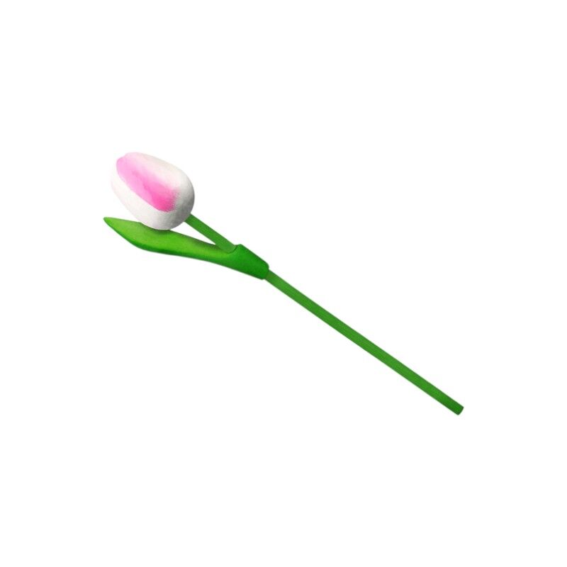 Tulp hout wit roze 20 cm