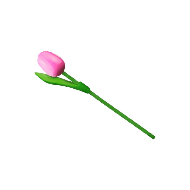 Tulp hout roze wit 20 cm
