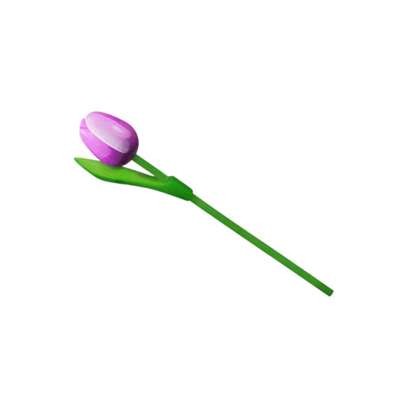 Tulp hout paars wit 20 cm