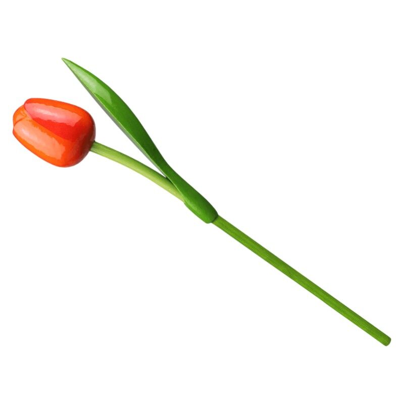 Tulp hout oranje rood 34 cm
