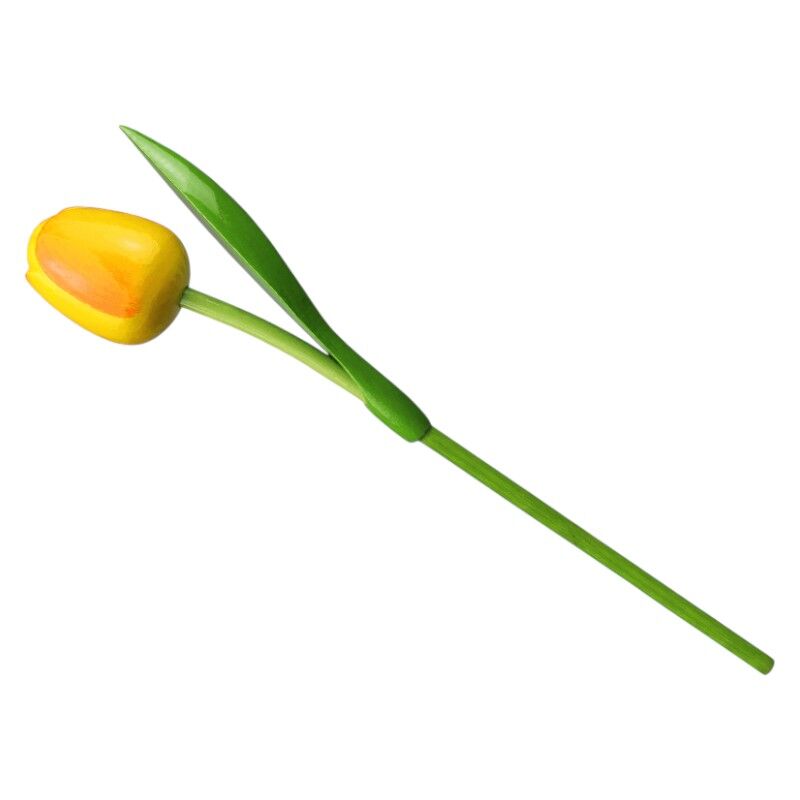 Tulp hout geel oranje 34 cm