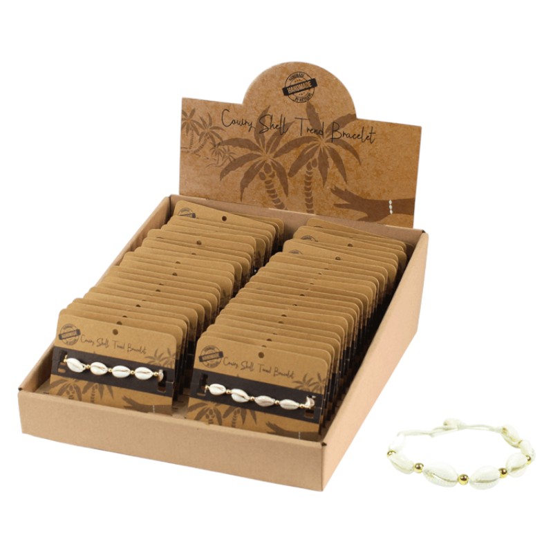 48 armbandjes cowry schelp dames