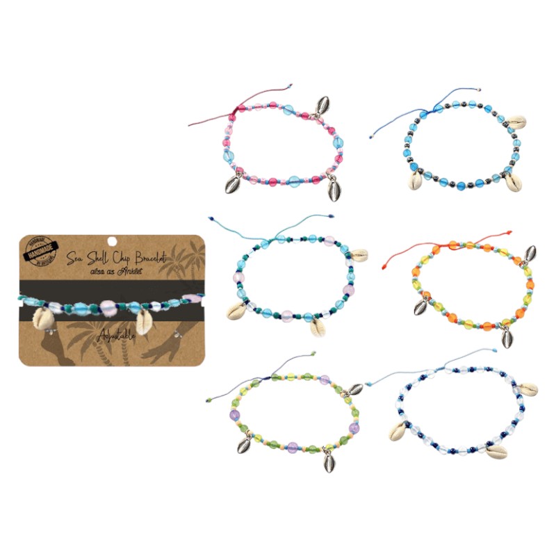 48 armbandjes schelpjes en kralen