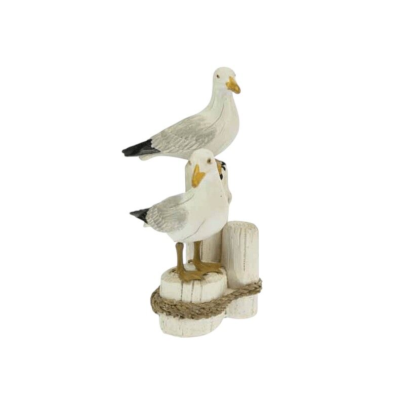 Twee meeuwen op palen 17cm