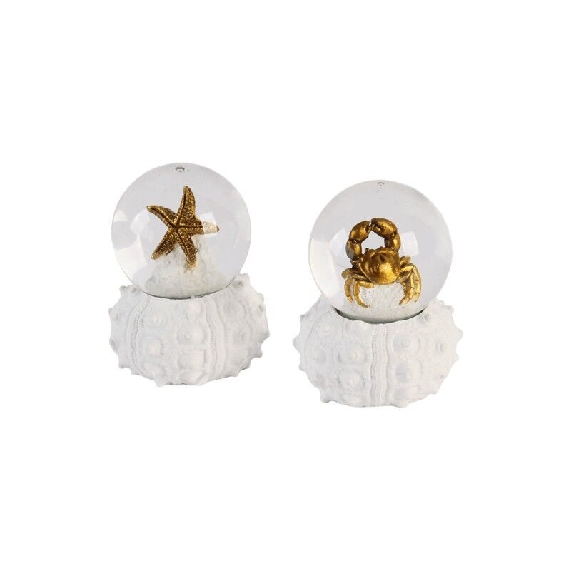Sneeuwbal zeester en krab goud 45mm