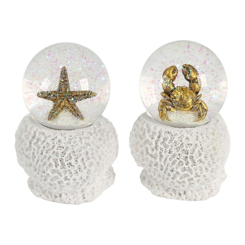 Sneeuwbal zeester en krab goud 80mm