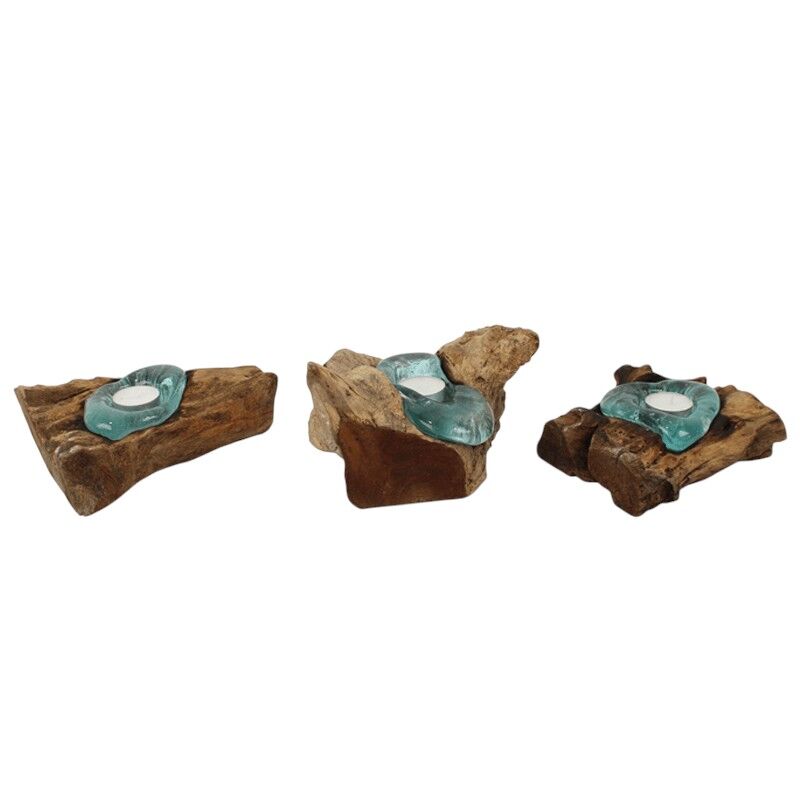 Waxine van gesmolten glas driftwood