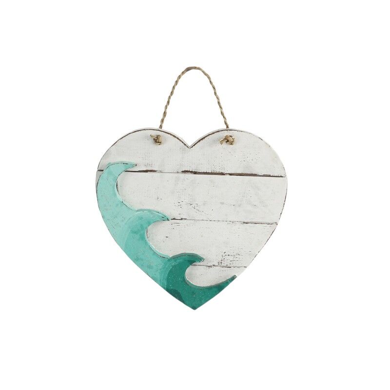 Hart wit/turquoise 20cm