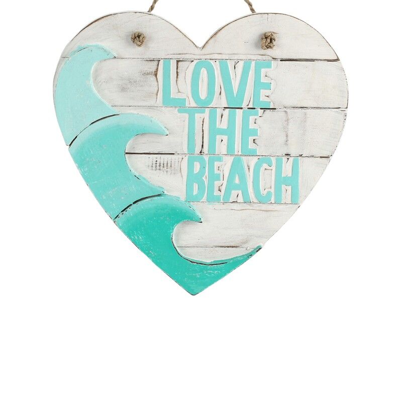Hart wit/turquoise 30cm Love the Be