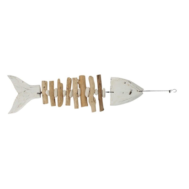  vis hanger hout+steen 60 cm naturel