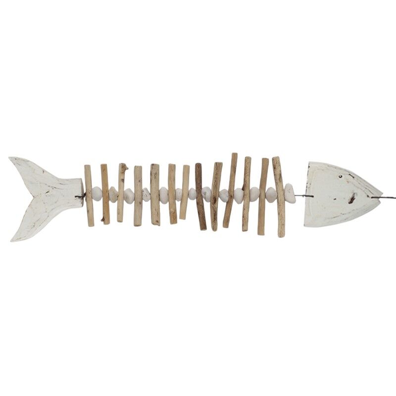  vis hanger hout+steen 80cm naturel
