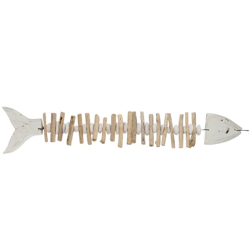  vis hanger hout+steen 100cm naturel