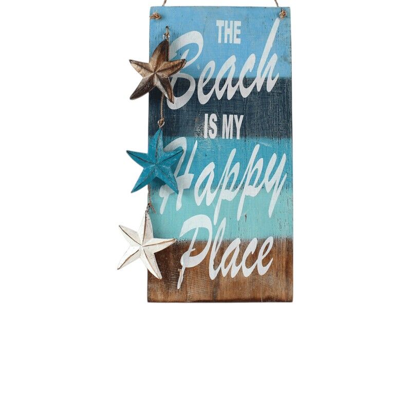 Tekstbord Happy Place sterren 40cm