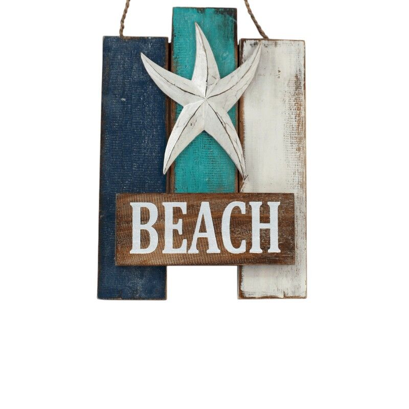 Tekstbord Beach met zeester 34cm