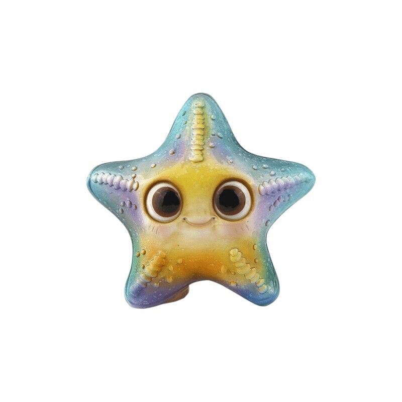 Zeester klein blauw, hoogte 11,5cm