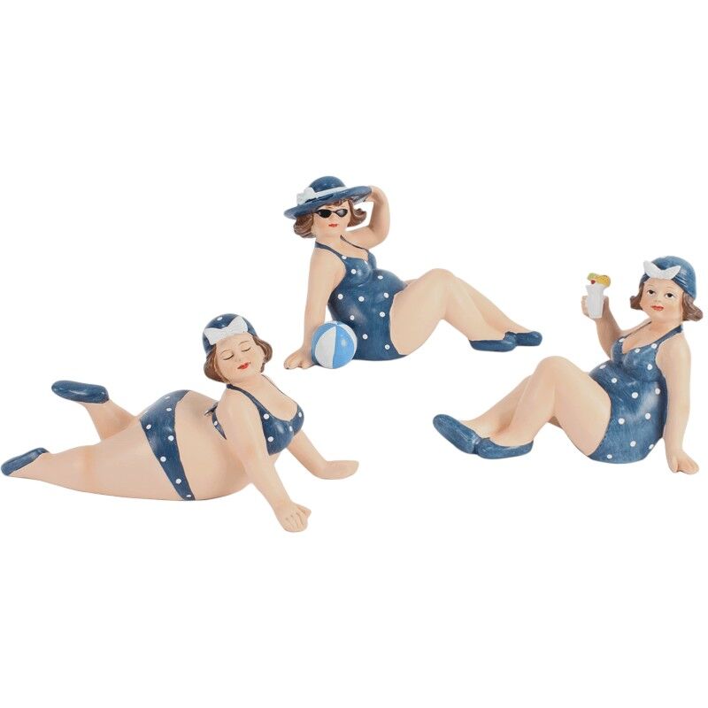 Strandlady groot donkerblauw  3 ass