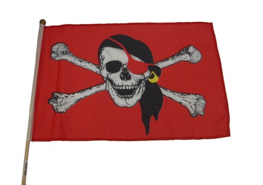 Drapeau pirate rouge 45*30 cm
