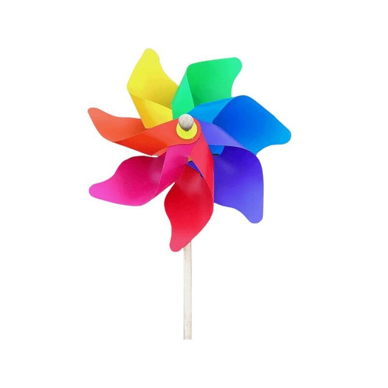 Windmolen bloem regenboog 32cm