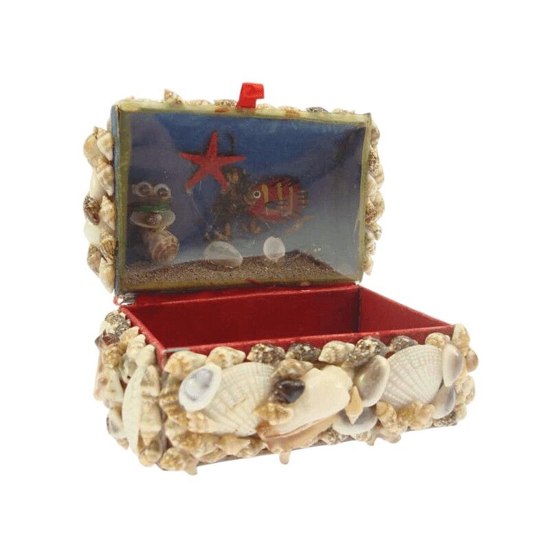 Schelpendoosje met aquarium. 7x6.5x