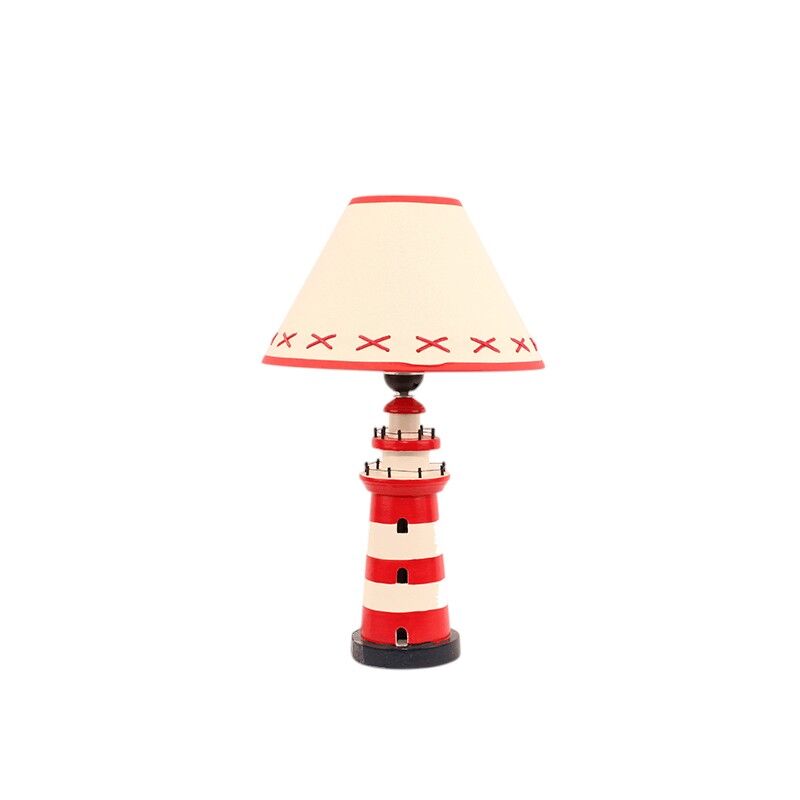 Schemerlamp vuurtoren rood/wit 40cm