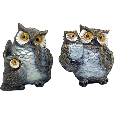 C/Dc-2215 Poly Owl Mother And Child 5Cm 3Ass 