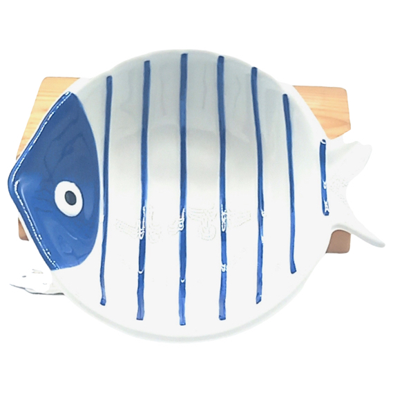 Tw-0349 A Bowl Fish Navy Blue 15.5X13X4.5Cm 1/6/48