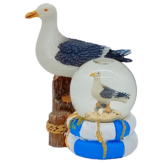I/Me0978 Seagull With Snowball On Life Buoy 10X7Cm