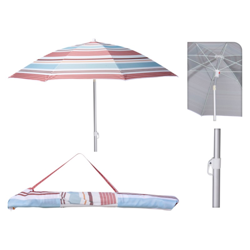 Strandparasol dia 200 cm oranje gestreept