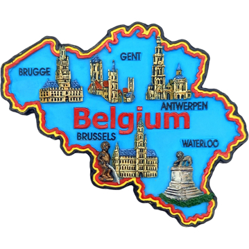 Magneet Belgie Kaart In Hars 