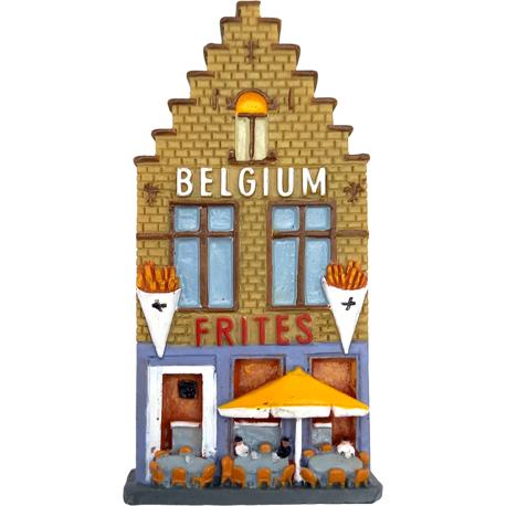 Magneet Huisje 5,5 Cm Belgium Frites 