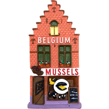 Magneet Huisje 5,5 Cm Belgium Mussels