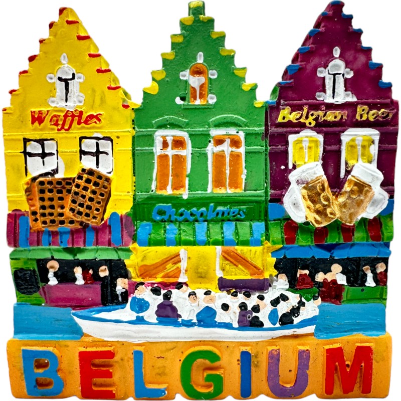 F/Poly Magnet Belgium Houses Boat