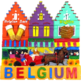 F/Poly Magnet Belgium Houses Horse