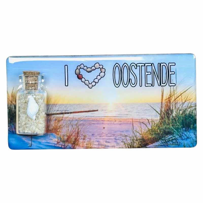 Magnet I Love Oostende + bouteille