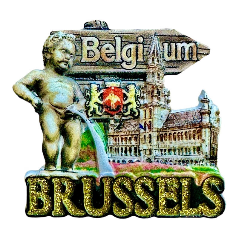 Magneet 3D Brussel 30 glitter